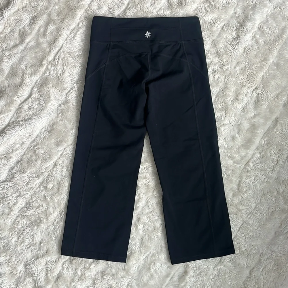 Athleta Black Cropped wide leg Leggings yoga woman’s size‎ small - Picture 4 of 6